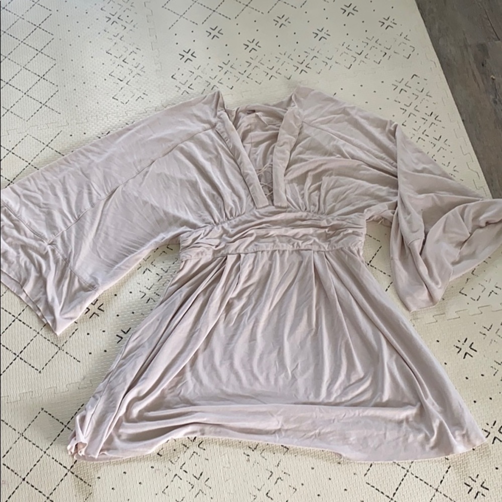 Cream cinched waist mini dress